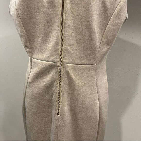 Calvin Klein Elegant tan Cream Sleeveless Dress size 14 - Picture 5 of 15